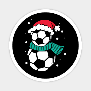 Christmas Soccer Ball Santa Hat Magnet